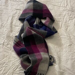 Nordstrom Cashmere Scarf in Purple, Gray, Blue and Black Scarf